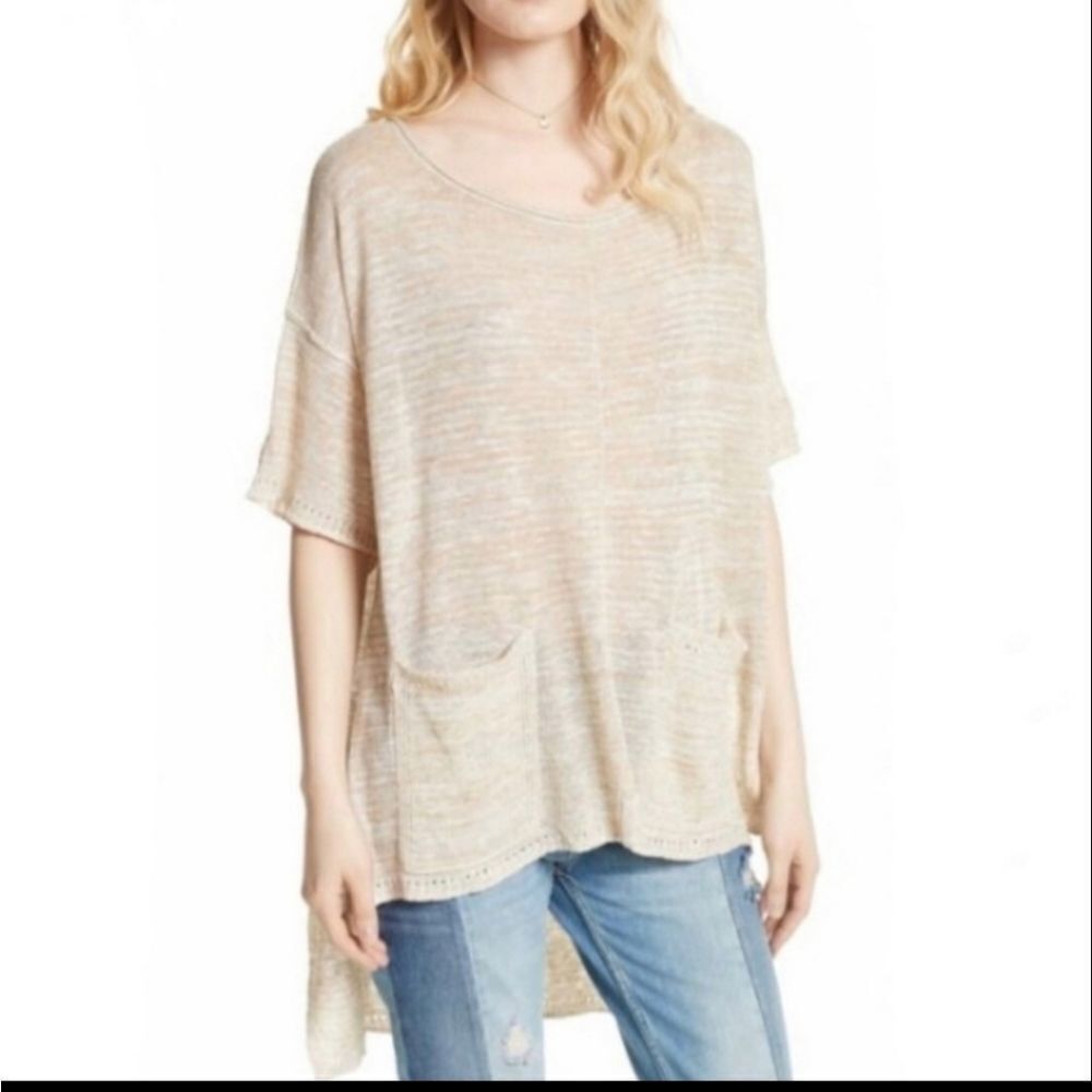 Free people melange high low sweater top size M
